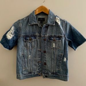 Lucky Brand Denim Short Sleeve Jacket